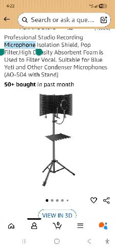 Asked studio recordio stand ,sheild