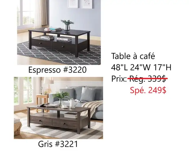 LE PLUS BAS PRIX!! TOUT EST NEUF! Des tables à liquidation - Photo 2