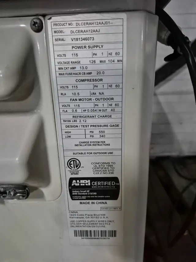 Split Air Conditioning Unit – 12,000 BTU - Photo 2