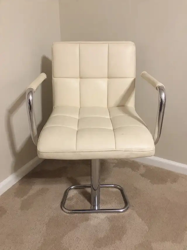 Barber style white leather chair- I have LOTS of chairs here