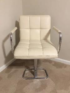 Barber style white leather chair- I have LOTS of chairs here