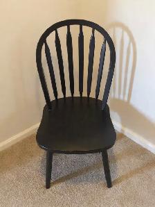 slat-back solid wood black dining chair- I have LOTS of chairs