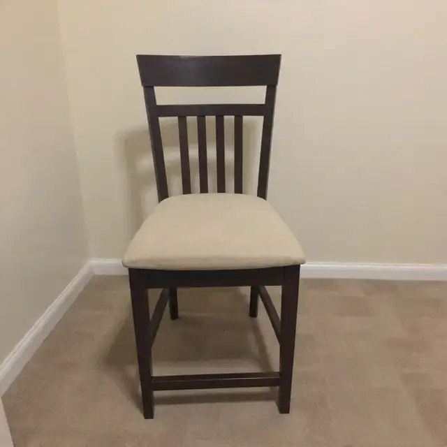 Modern dark brown high slat-back dining chair