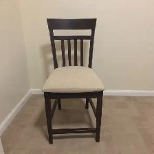 Modern dark brown high slat-back dining chair