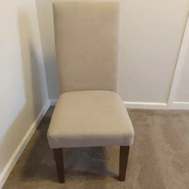 wood parsons chair with cushion cover- I have LOTS of chairs