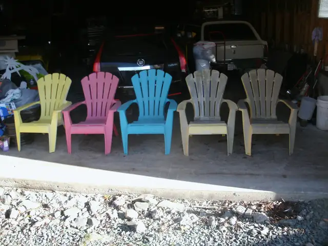 Lawn Chairs. (5) Plastic.They are all solid - Photo 2