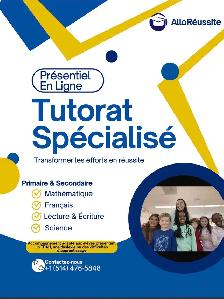 Tutorat spécialisé à Montréal  AlloRéussite