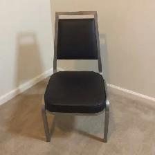 Black banquet chair with metal frame- I have LOTS of chairs here