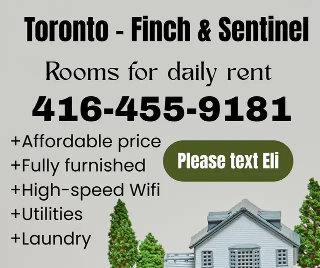Toronto rooms for short term rent