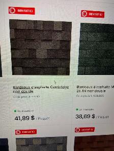 Bardeaux d'asphalte, bardeaux de départ, bardeau faîte