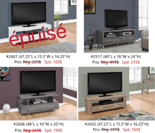 LE PLUS BAS PRIX!! 100% NEUF! Des meubles télé en vente！ - Photo 7