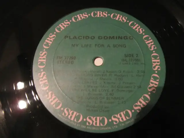 Placido Domingo My Life For A Song Vinyl LP Mint Condition 1983 - Photo 9