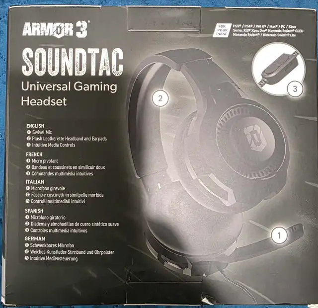 BNIB Armor3 Soundtac Multiplatform Gaming Headset Black - Photo 2