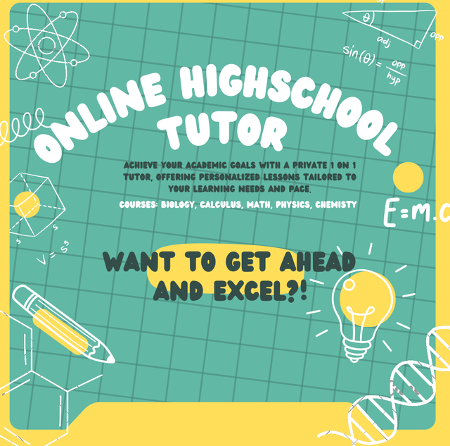 Online 1on1 Tutoring All Highschool STEM Courses