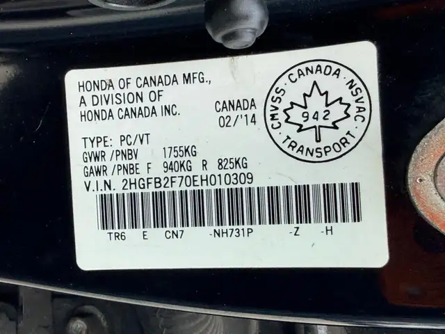 2014 Honda Civic TOURING 195KM CERTIFIED-WARRANTY - Photo 14