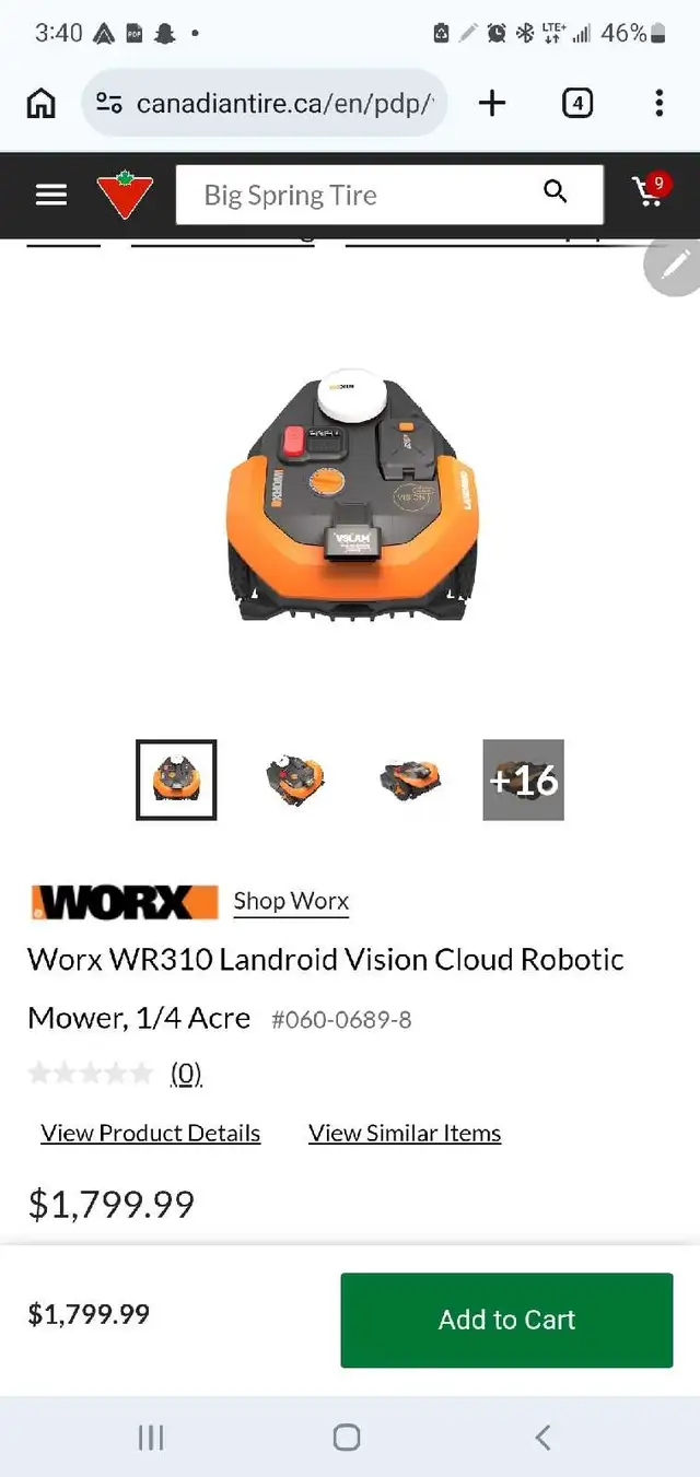 Worx WR310 Landroid Vision Cloud Robotic Mower