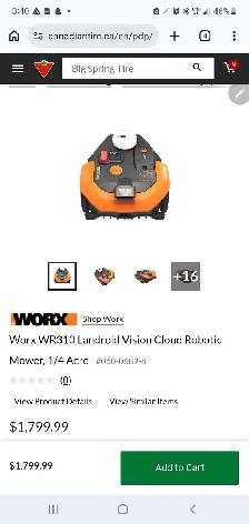 Worx WR310 Landroid Vision Cloud Robotic Mower