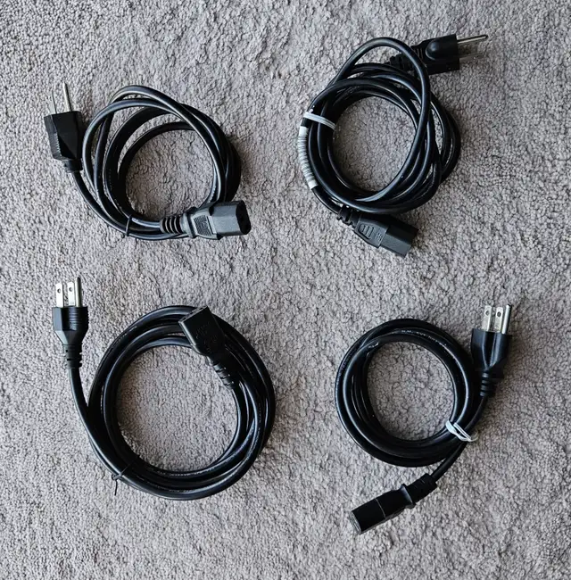 BRAND NEW COMPUTER POWER CABLE (4 QTY)