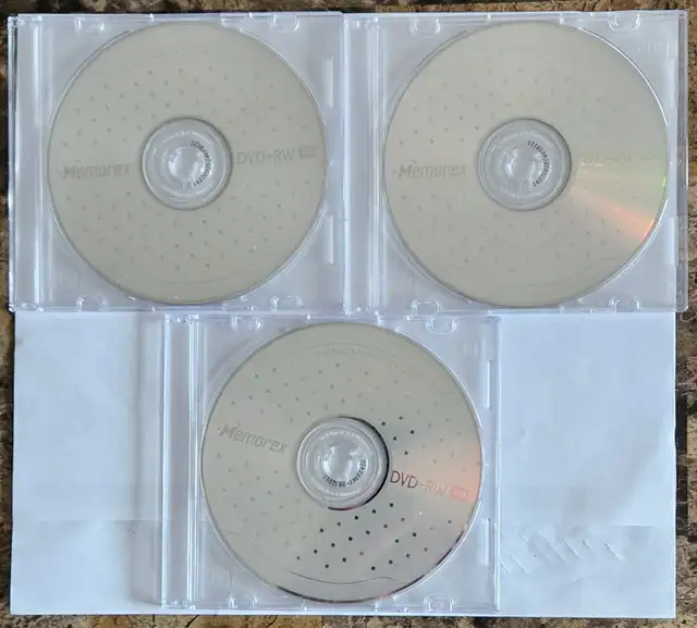 BRAND NEW 3 PK MEMOREX REWRITABLE DVD RW WITH COVER - Photo 2