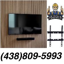 installation de télévision au mur,support télé inclut!