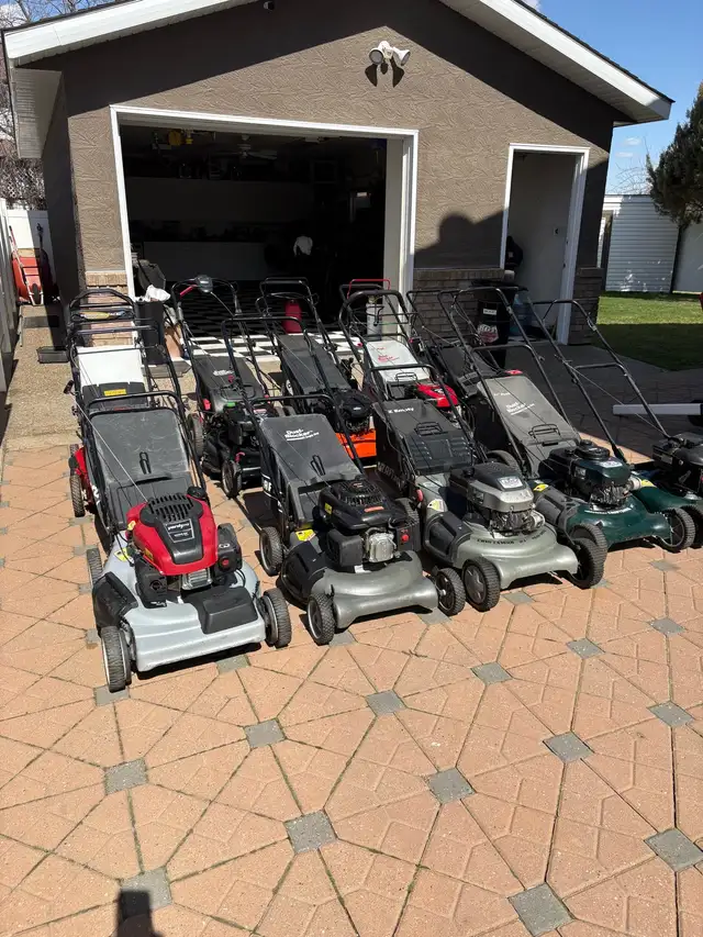 lawnmowers and weed whips