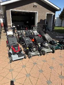 lawnmowers and weed whips