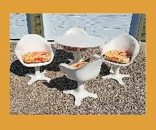 VINTAGE 70s MID CENTURY MODERN SAARINEN STYLE TABLE CHAIRS SET