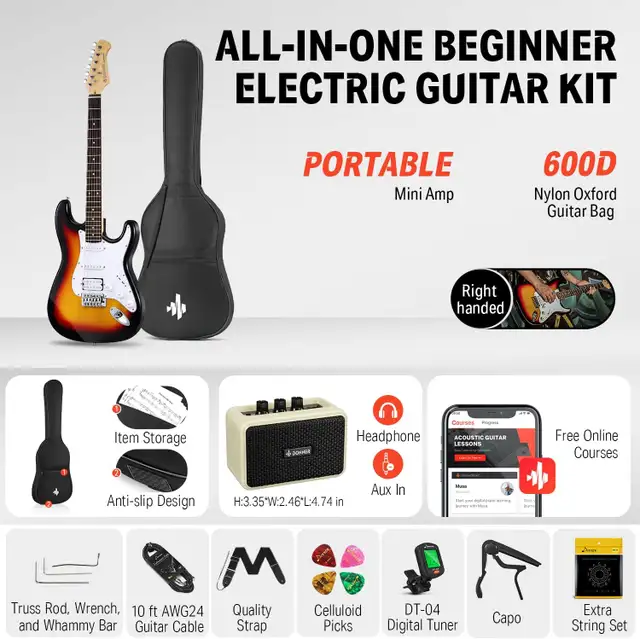 DONNER DST-100 ELECTRIC GUITAR KIT, AMPLIFIER & ACCESSORIES - Photo 2