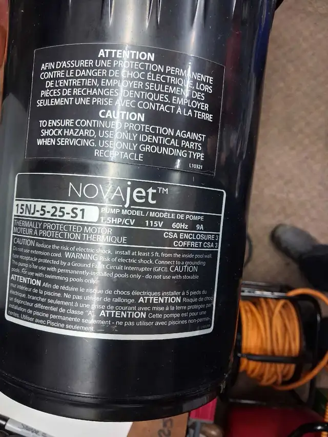 1.5 hp above ground pool pump - Photo 2