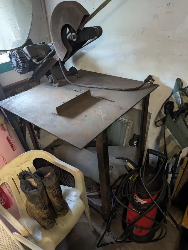 Commercialize drill press and grinder and chop saw and three ben