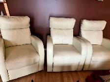 6 LeatherRecliner Theatre Chairs-$200.00