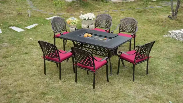 Brand New 7-Piece Aluminum Patio Dining Set with BBQ Table $1699 - Photo 2