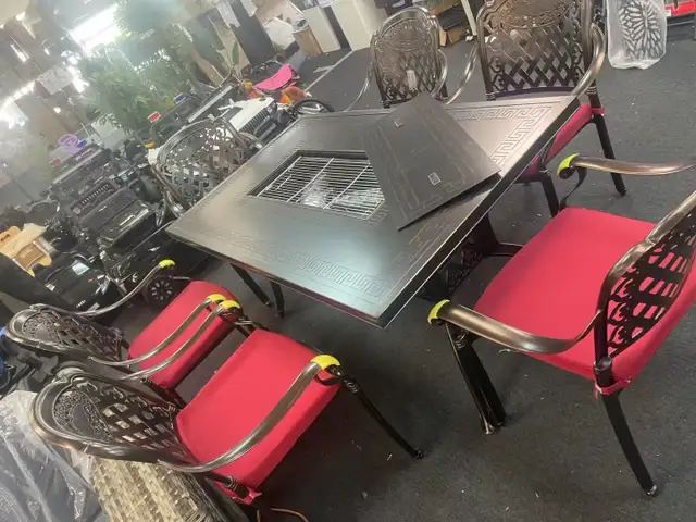 Brand New 7-Piece Aluminum Patio Dining Set with BBQ Table $1699 - Photo 8