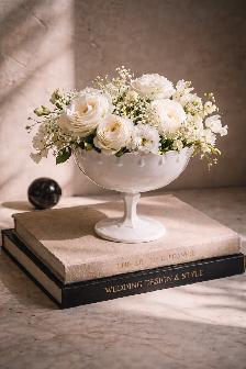 Vintage Milk Glass Pedestal Bowl Vase