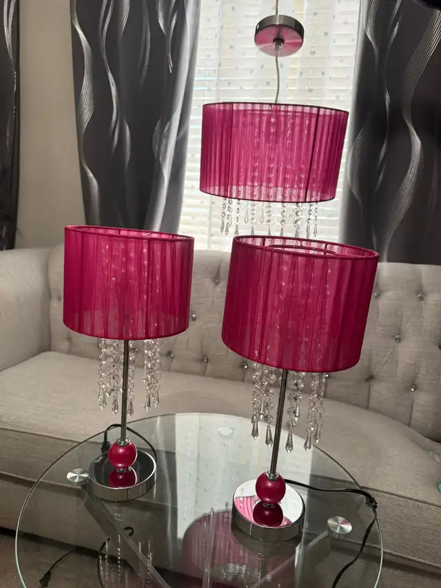 Stylish table lights set of 2 and ceiling lights all 3 items for - Photo 3