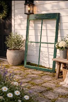 Vintage Antique awood Window Pane Window Frame