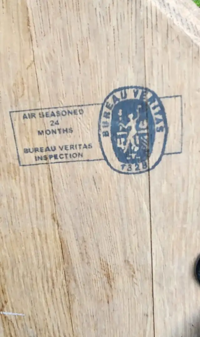 Vintage Solid French Oak Wine Barrel Top Tray - Photo 4