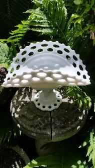Vintage Milk Glass Pedestal Bowl Vase