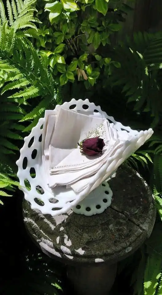 Vintage Milk Glass Pedestal Bowl Vase - Photo 4