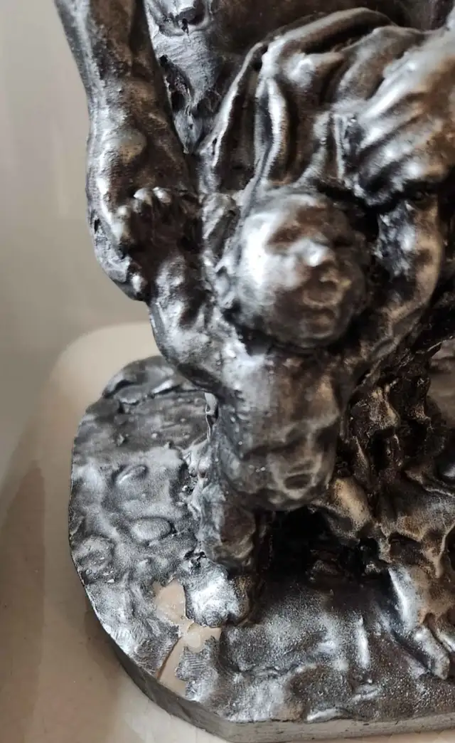 Vintage Brutalist Mother Child Art Sculpture - Photo 2