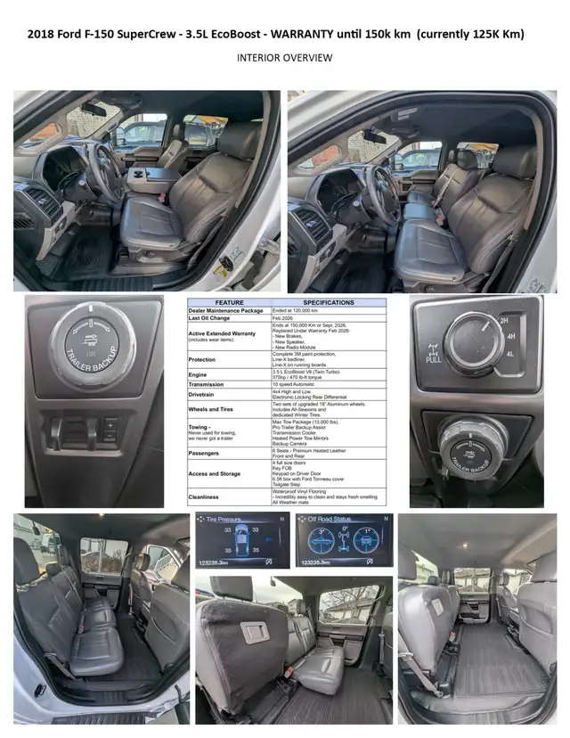 2018 Ford F-150 SuperCrew 4x4 3.5L EcoBoost | Warranty Included - Photo 3