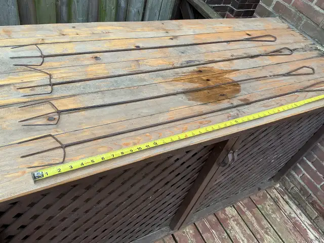 4 Vintage 4 Foot Fire Pit Tongs !
