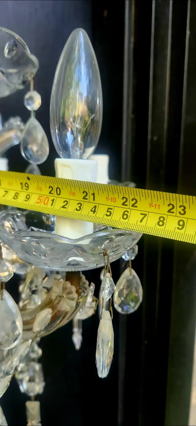 Vintage Crystal Brass Chandelier - Photo 4