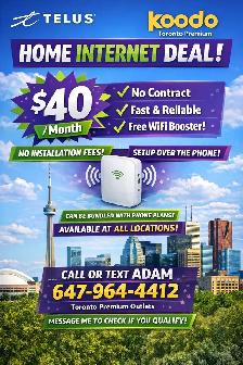 Unlimited Home Internet $40/Month – No Contract