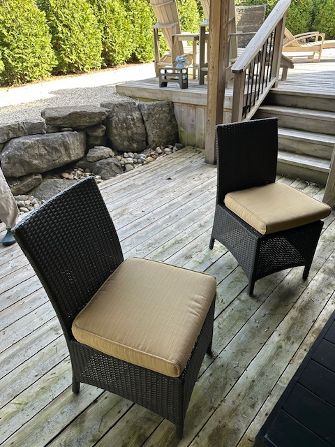 Patio Chairs - armless wicker with cushion