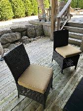 Patio Chairs - armless wicker with cushion