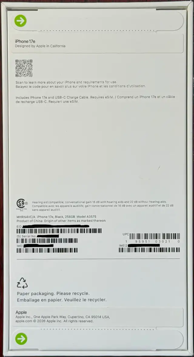 Apple iPhone 17e 256GB in Black - Brand New in the Box - Photo 2