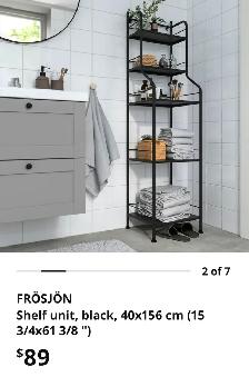 FRÖSJÖN Shelf Unit (Black)