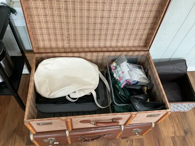 2 Vintage Trunks &  1 Wood Chest - Photo 3