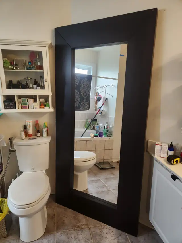 Ikea Full Length Mirror with Wood Frame